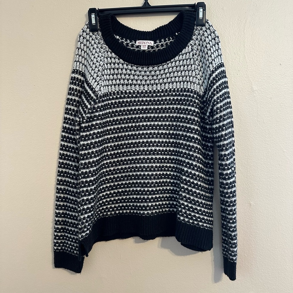 Merona Women's Black and White Knit Sweater